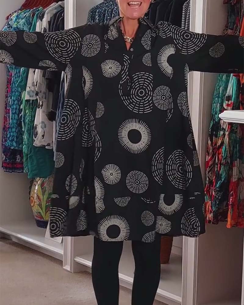 Casual kjole med geometrisk print