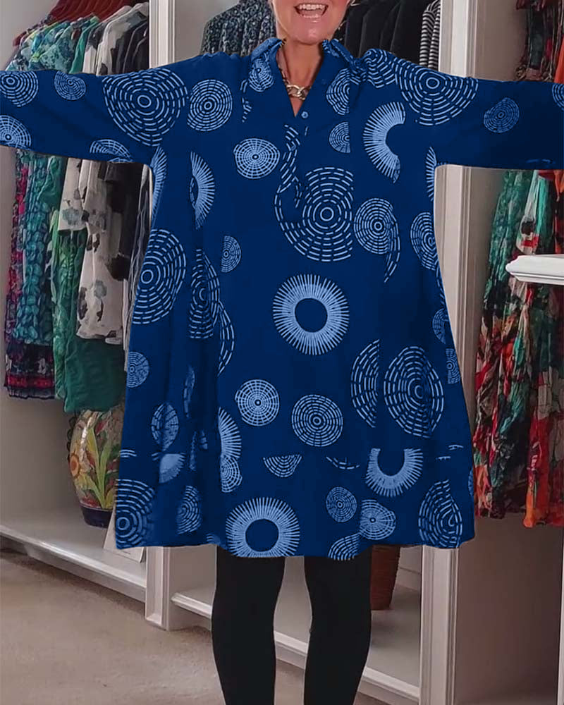 Casual kjole med geometrisk print