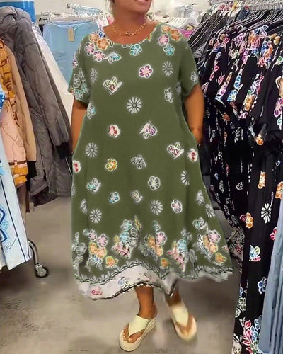 Kjole Oversize med Print Løs