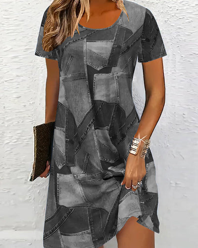 Kjole Trendy Trykt Casual