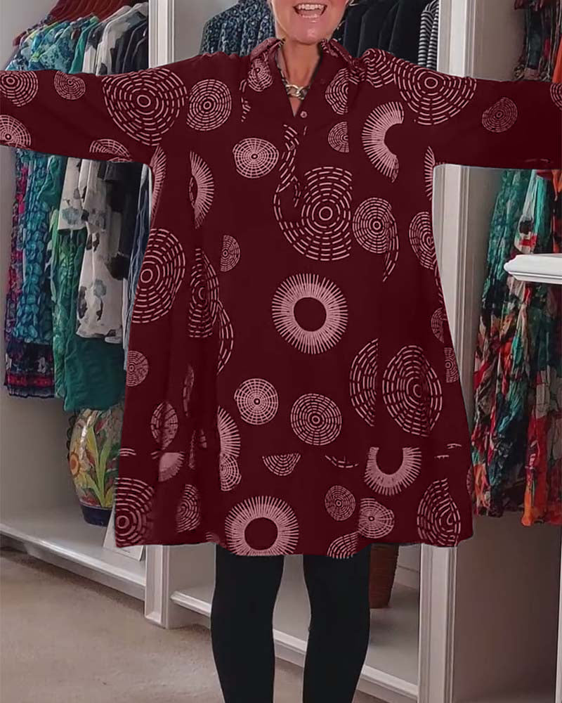 Casual kjole med geometrisk print