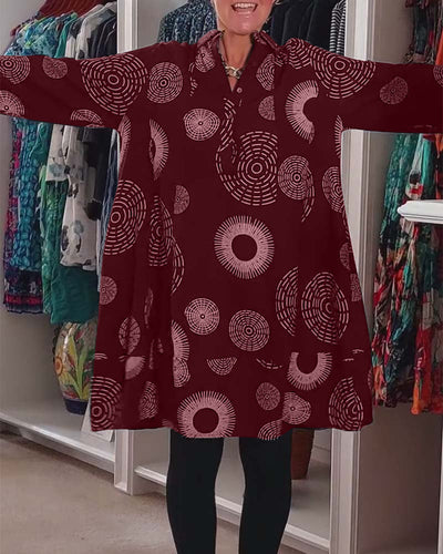Casual kjole med geometrisk print