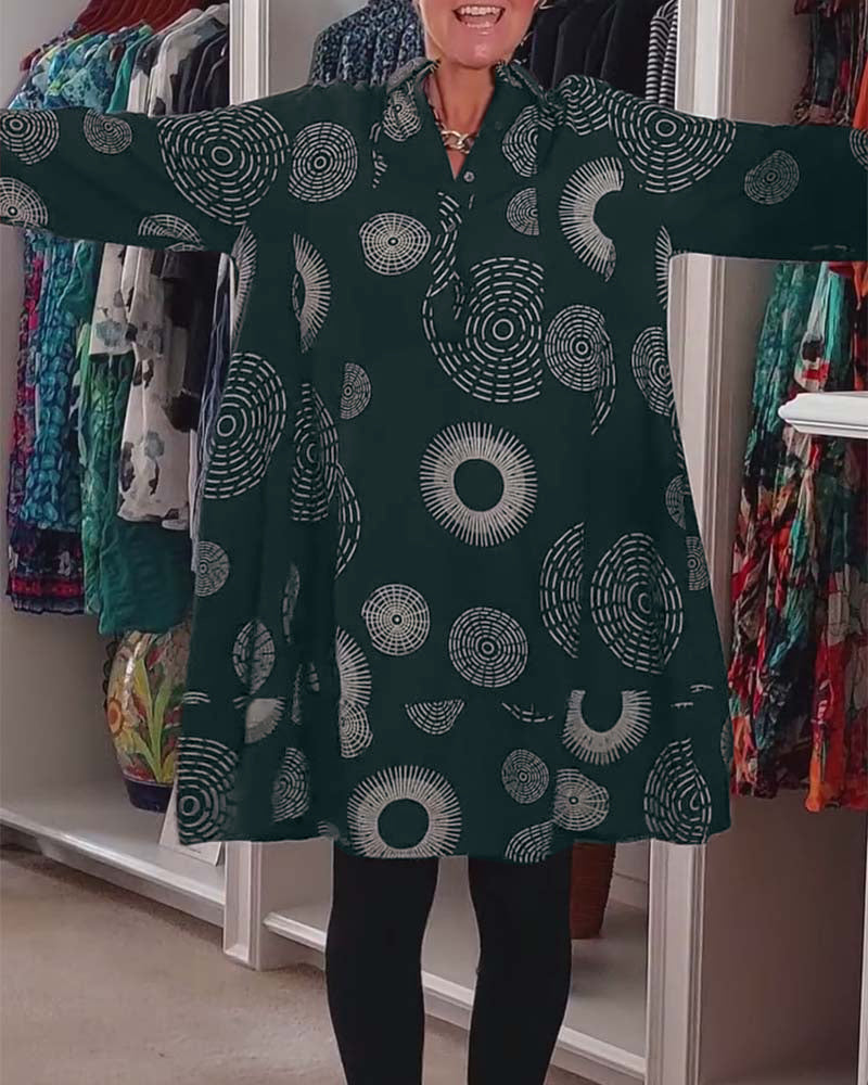 Casual kjole med geometrisk print