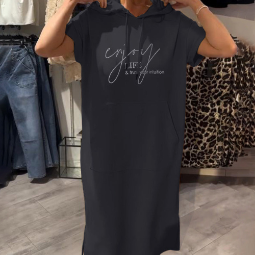 Ebba™ | Casual kjole med hætte og feminin pasform