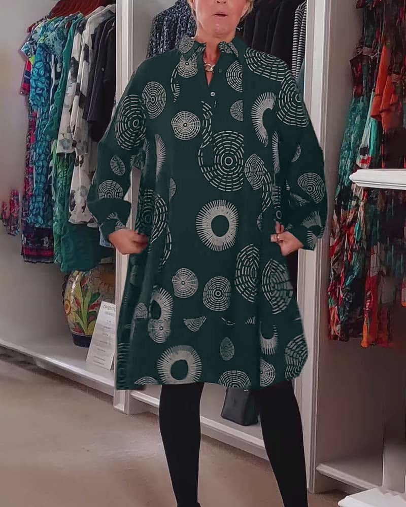 Casual kjole med geometrisk print