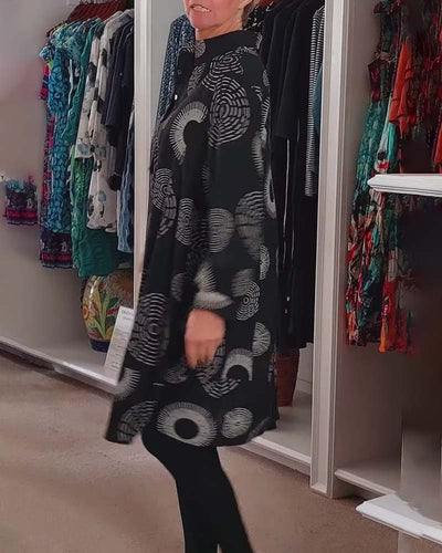 Casual kjole med geometrisk print