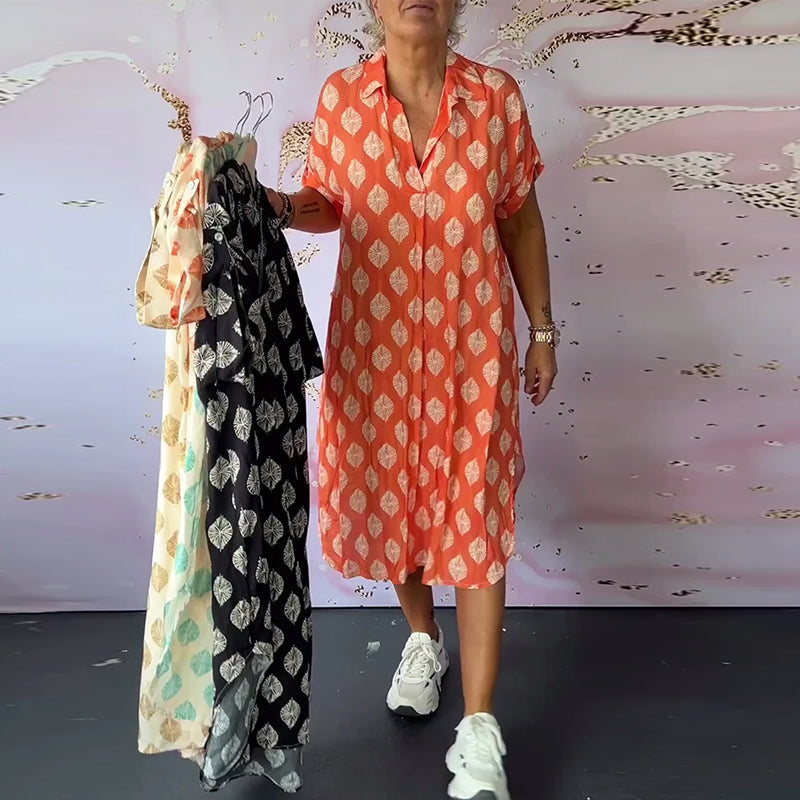 Løs duster-kjole med print