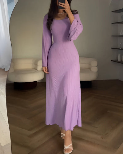 Elegant Strikket Maxi Kjole